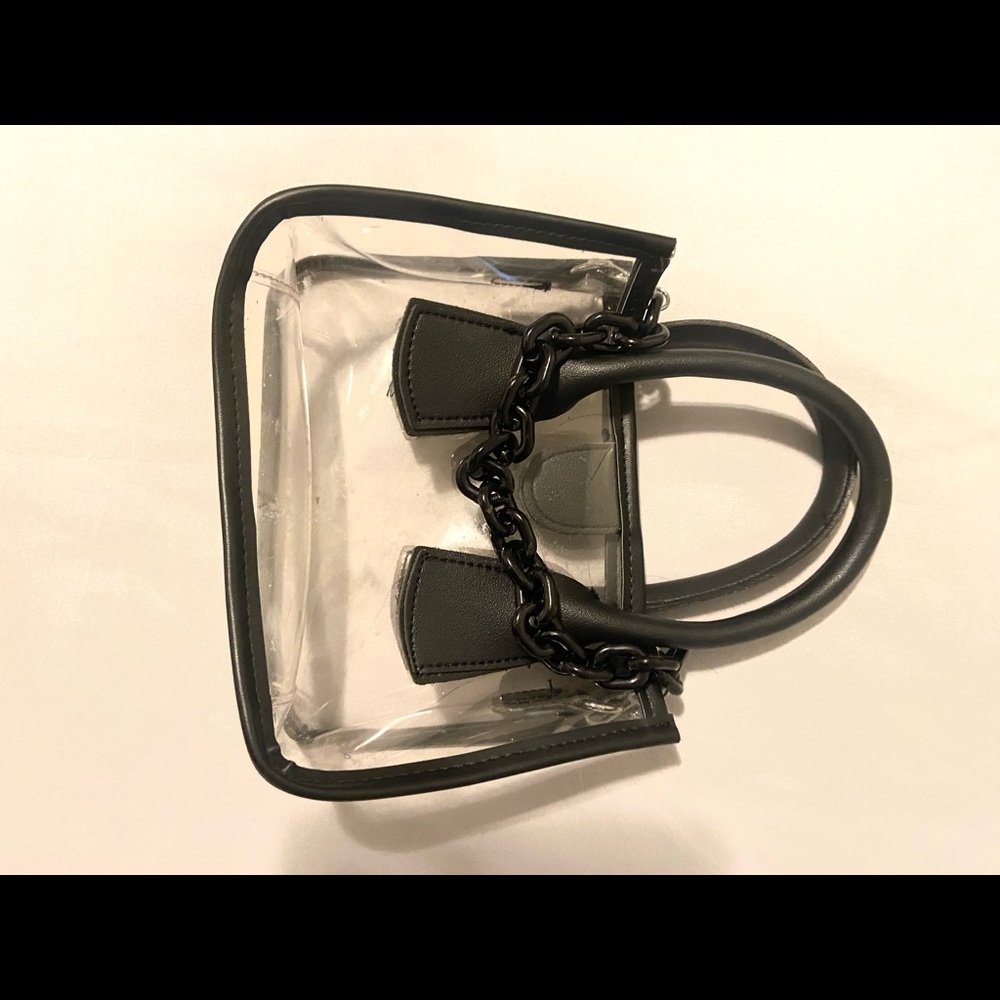 Black Transparent chained purse